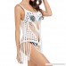 JTANIB Sexy Knitted Crochet Bikini Cover Up for Women,Summer Bathing Suit Swimwear Beach Dress with Tassel White B07P95G5GK